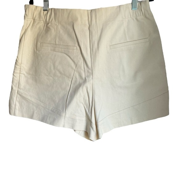 Zara Mens High Waisted Pleated Denim Shorts Cream Off White XXL 34 - Picture 4 of 5